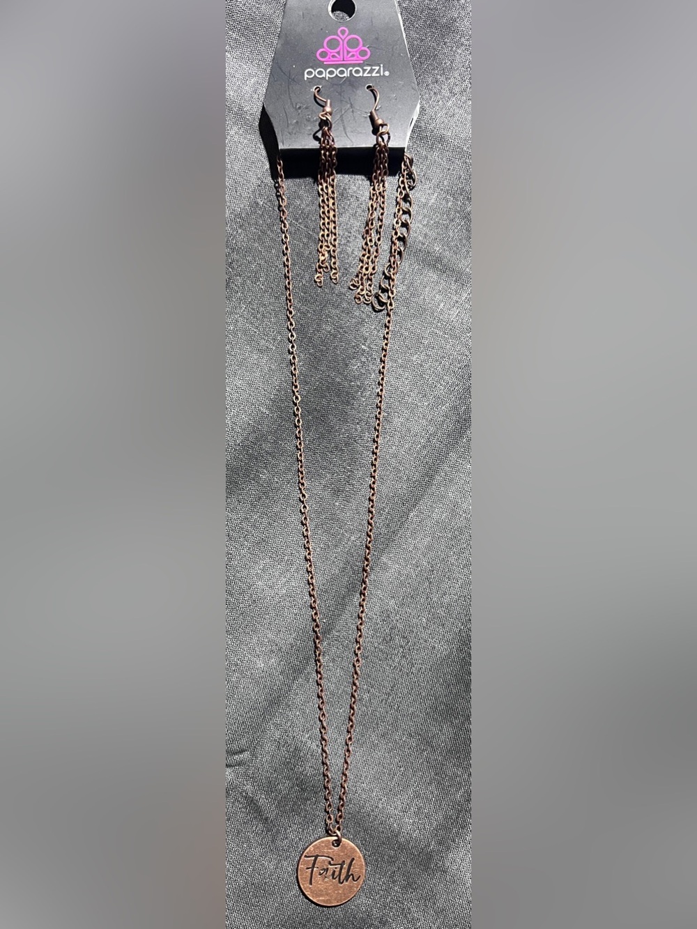 Paparazzi Copper-Tone 'Faith' Pendant Necklace
